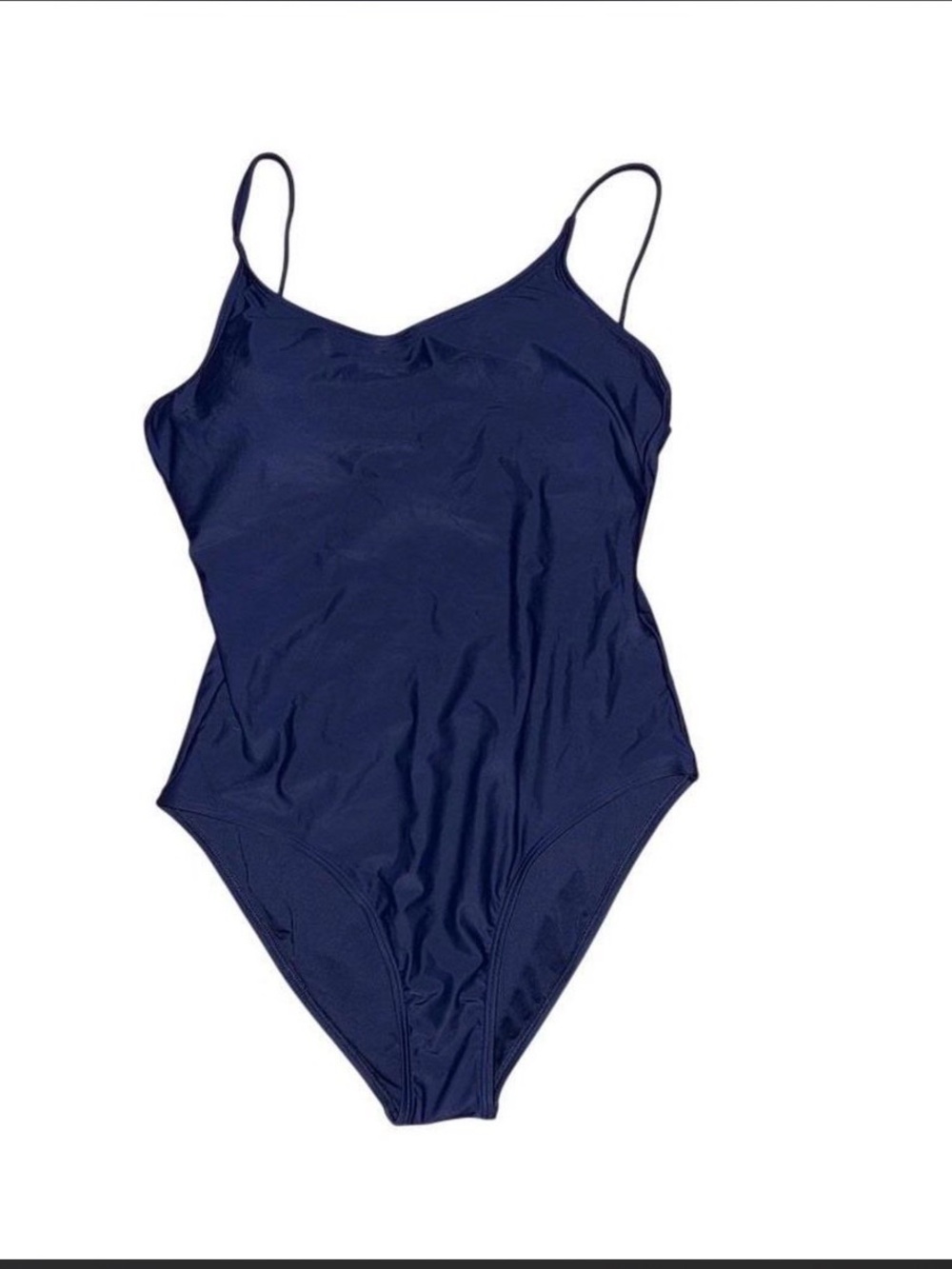 Quince Navy One-Piece Spaghetti Strap Swimsuit